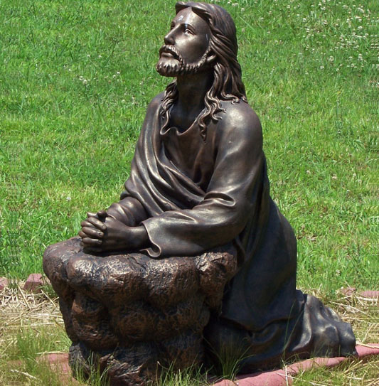 Praying Jesus Restored Bronze Statue